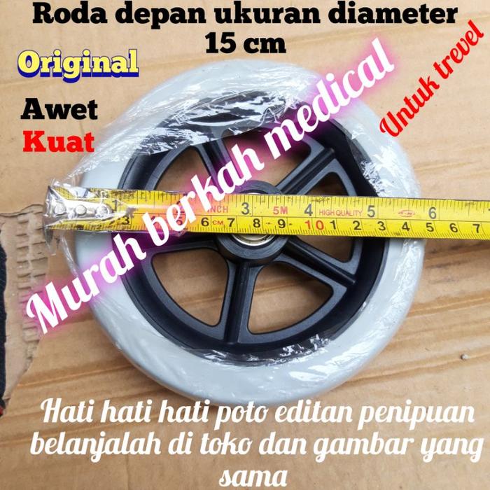 roda depan kursi roda trevel diameter roda 15 cm original termurah