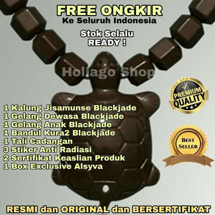 Kalung Jisamunse Kura Black Jade Kalung Dan Gelang Terapi Keseha / Ready Stok / New / Spesial