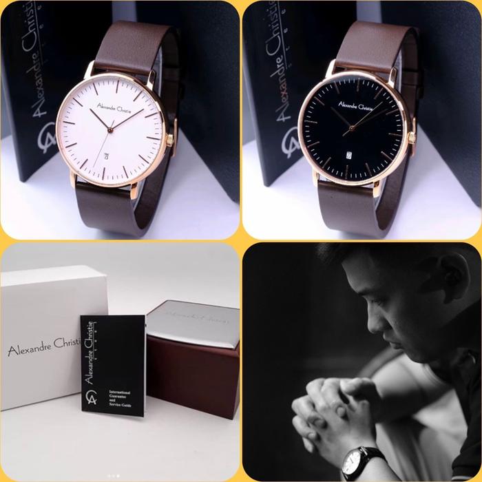 Jam Tangan Pria Alexandre Christie AC 8420 MD / AC 8420 / 8420 Original Stainless Steel Strap Kulit