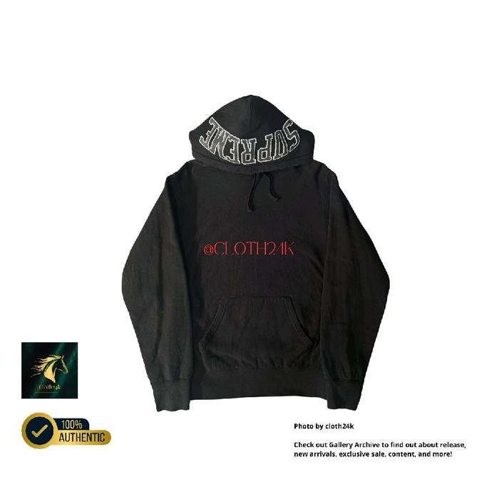 hoodie SUPREME sequin arc black uk s ke l mulus luxury luxuryan mewah made in canada second thrift p