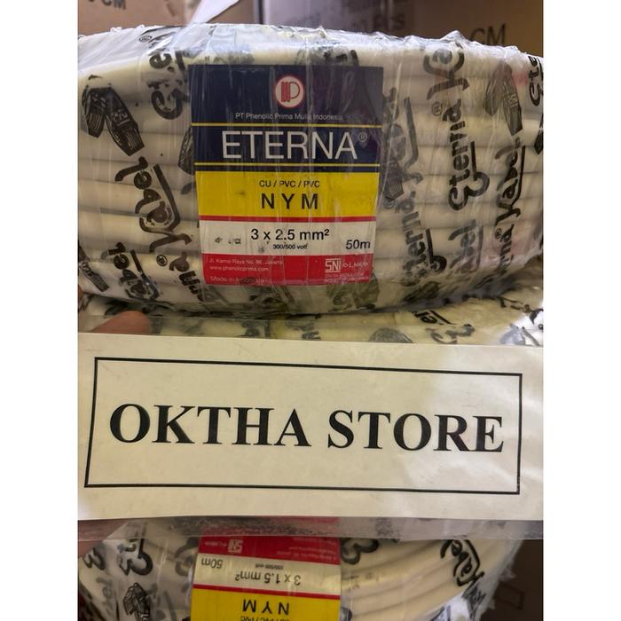 KABEL LISTRIK ETERNA NYM 3X 2,5 DIECER PER 1/2 ROLL ATAU 25METER FULL