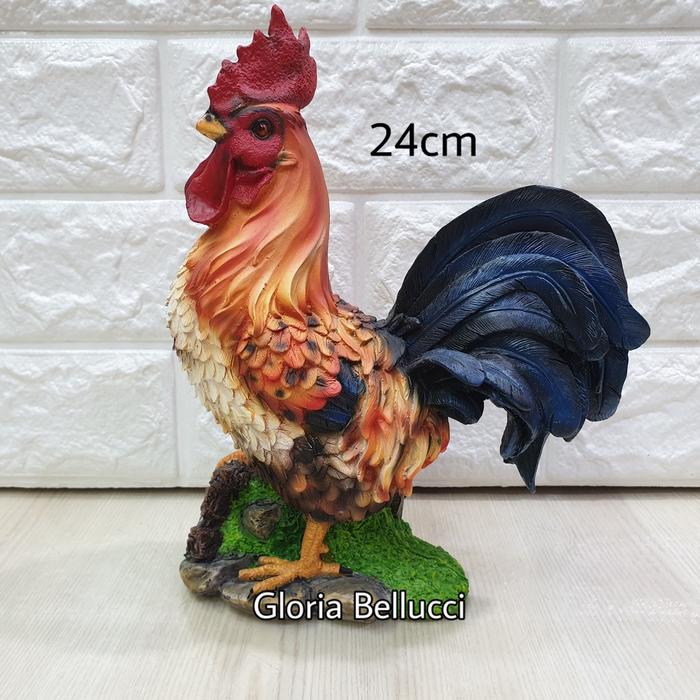 Patung Pajangan Ayam Jago Serama Miniatur Chicken