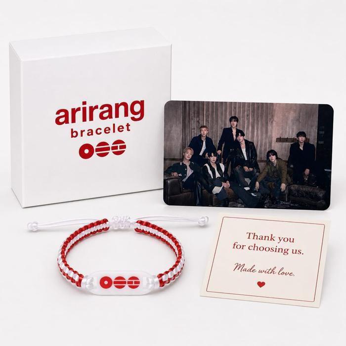 Gelang BTS Arirang Bracelet - Gelang BTS World Tour Arirang Free Box+PC Unoff+Sticker