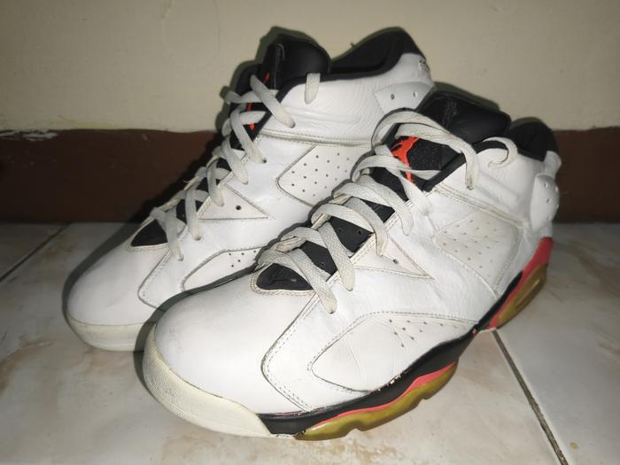 Jordan 6 Retro Low White Infrared, Size 48.5/32cm China (2nd, Kondisi 80%, minus bagian blkg kedua s