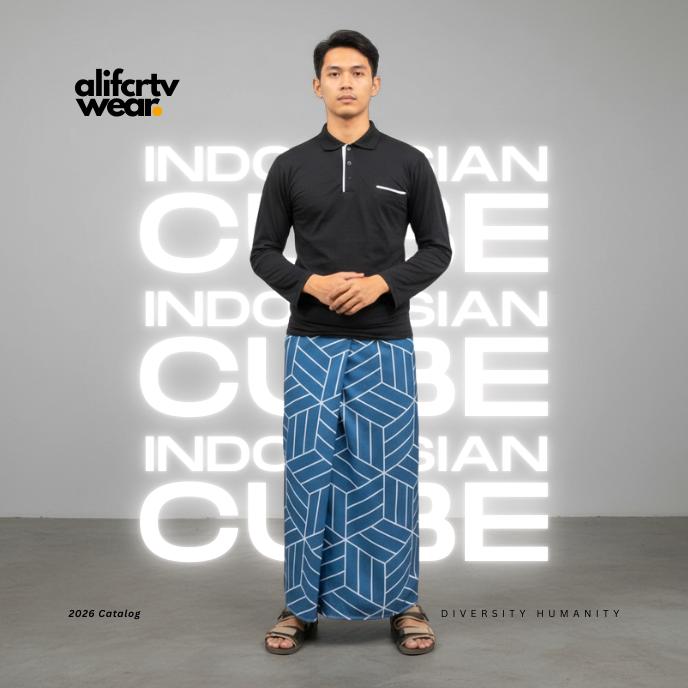 Alif Saroong Sarung Modern Fashion Distro Indonesia Cube Alif Saroong Bahan Cotton Polyester Premium