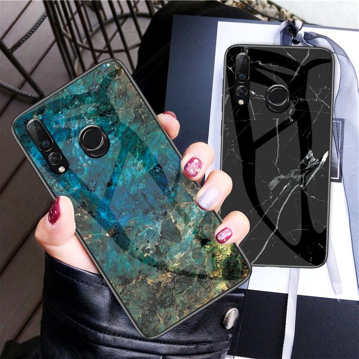 For Y9 Prime 2019 Colorful Marble 9H Glass Case For Huawei P Smart Z