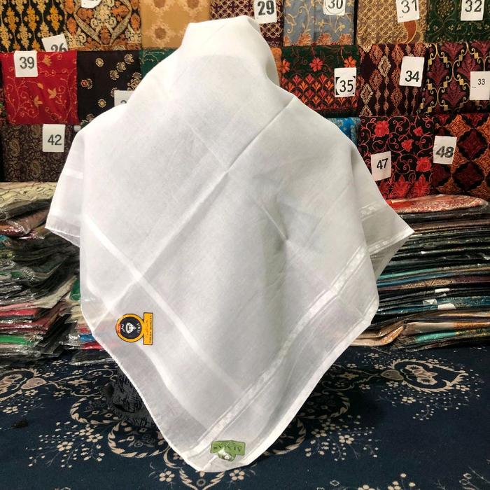 Sorban Imamah Surban Segi Empat Putih Polos Imamah Hadramaut Motif Elegan & Mewah Bahan Super Piliha