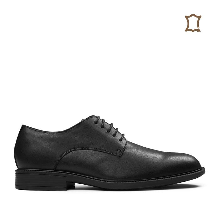 Prabu - Rusdi Black Sepatu Kulit Derby Pria - Hitam