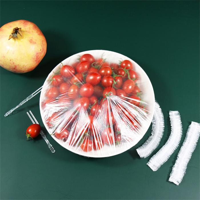 100pcs Disposable Food Cover Plastic Wrap Elastic Food Lids For Fruit