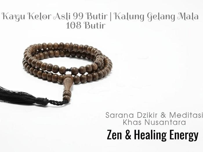 Tasbih Kayu Kelor Asli 99 Butir | Kalung Gelang Mala 108 Butir | Sarana Dzikir & Meditasi Khas Nusan