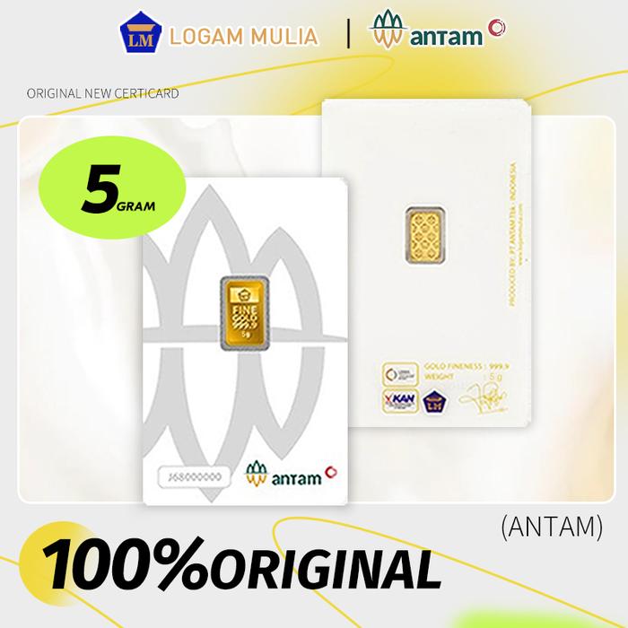 ANTAM 5 GR (GRAM) LOGAM MULIA/LM/EMAS BATANGAN ANTAM SERTIFIKAT