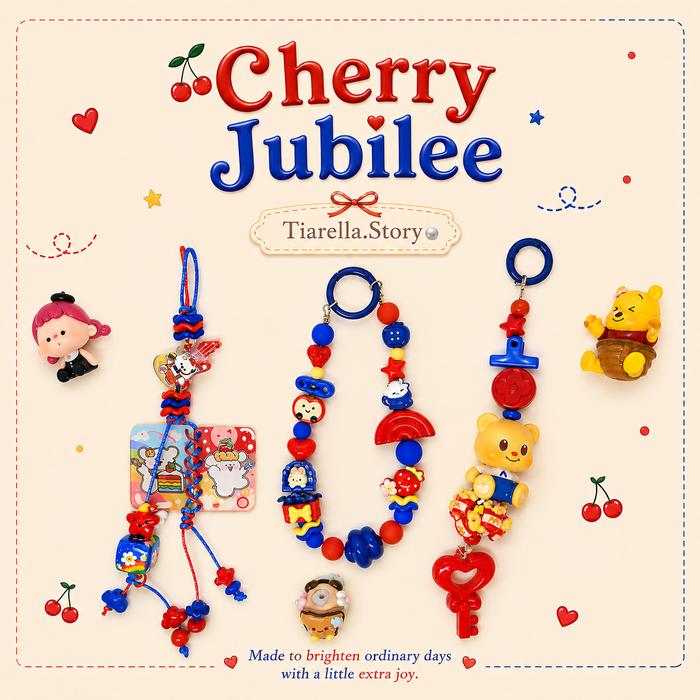 Cherry Jubilee Beaded Keychain | Handmade Bag Charm | Cute Colorful Accessories | Gantungan Kunci Ma