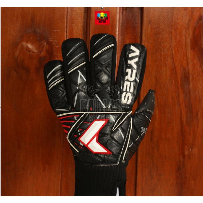 Sarung Tangan Kiper AYRES GLOVE SERIES-02   BLACK RED SKU : AYR1525