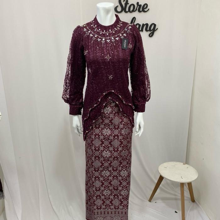 Kebaya zahra Lengan Balon by rizani store / kebaya lamaran / kebaya pesta / kebawa wisuda Wanita Dre