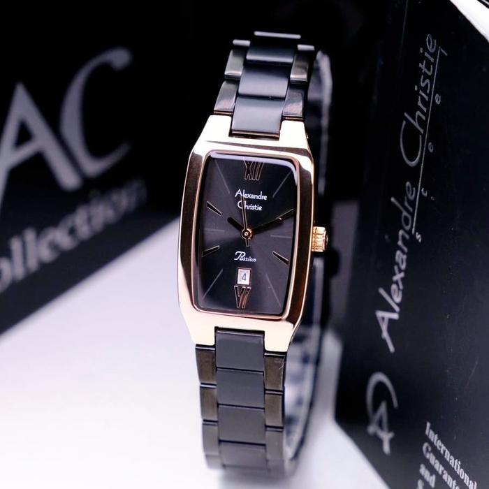 JAM TANGAN WANITA ALEXANDRE CHRISTIE AC 2455 AC2455 BLACK ROSEGOLD ORI #gratisongkir
