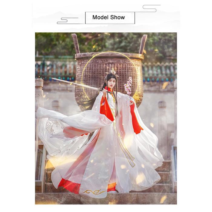 Kostum Cosplay Pangeran Yueshen Xie Lian Mahkota Berkat Resmi Surga