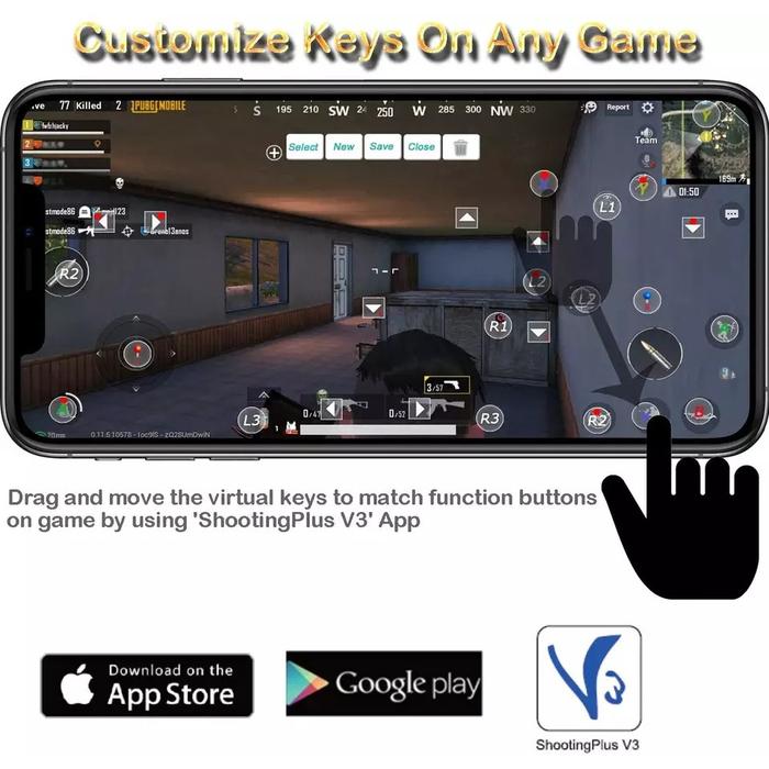 WM Gamepad X3 Bluetooth Smartphone Holder Wireless Joystick PC Gamesir F1