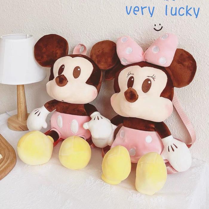 BEST TAS RANSEL BONEKA MICKEY MINNIE MOUSE PINK BACKPACK BAG ANAK DAN DEWASA PLUSH BEST