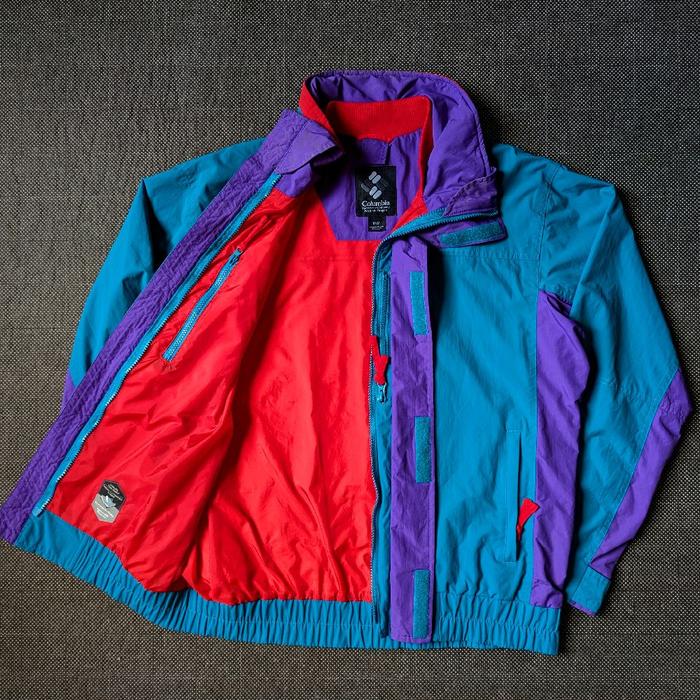 Columbia Jaket Bugaboo Omni-Tech Pria Ukuran Medium Biru Jaket Ski Tahan Air Shell