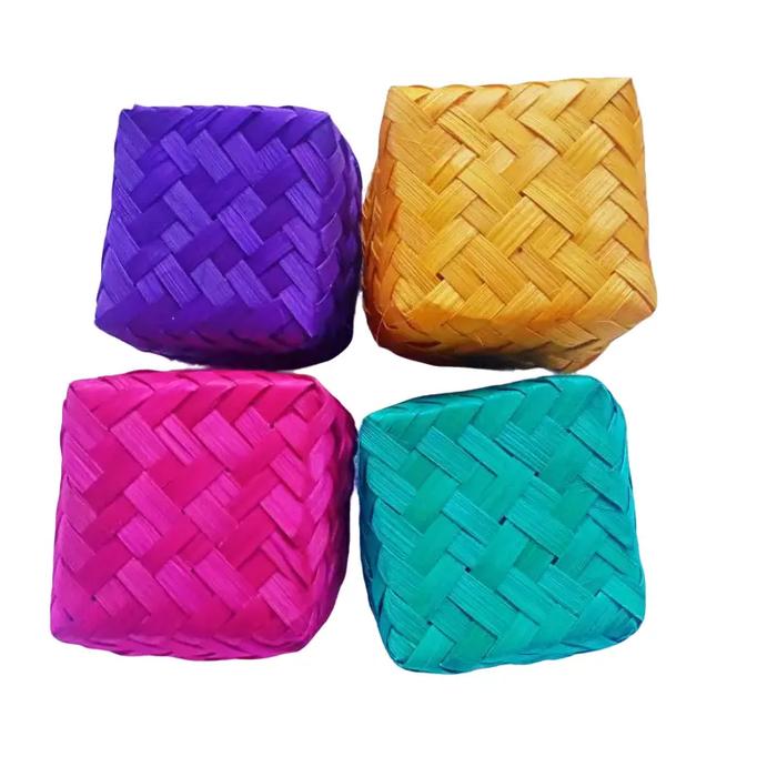 besek warna 10x10cm (1pcs bukan 1 pasang )/besek bambu/besek souvenir Brkh134 Wadah