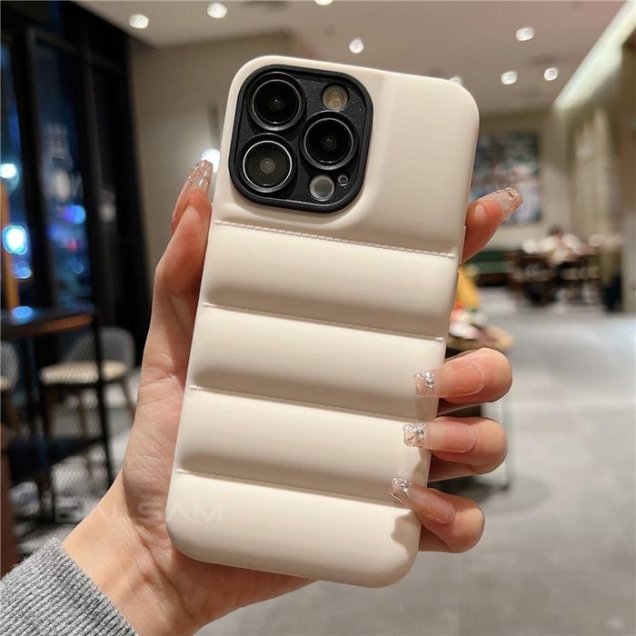 Case Puff Case Iphone 12pro max 12 pro 12 13 mini Softcase Fullcover full winter down jacket silicon