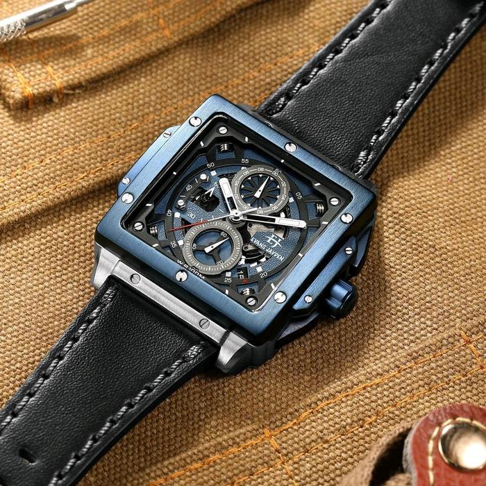 JAM TANGAN PRIA EVANS JAYDEN EJ-9582 LT STRAP KULIT SAPI PREMIUM BERGARANSI MESIN 1TH Watches
