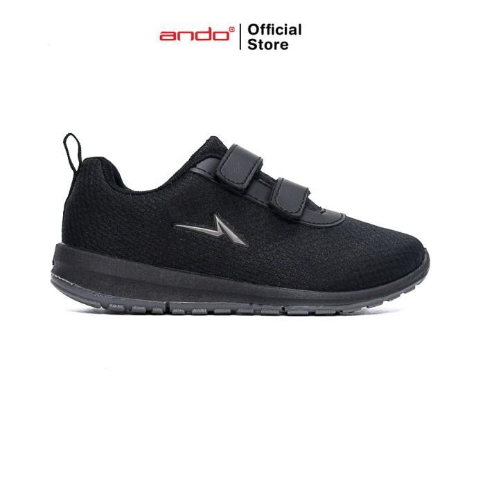 K✓I1 ANDO OFFICIAL SEPATU SNEAKERS NITTA V ANAK - HITAM/HITAM E»6C