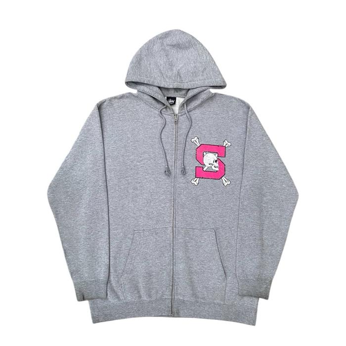 Vintage Stussy S Skull Logo Zip up Hoodie - Size L