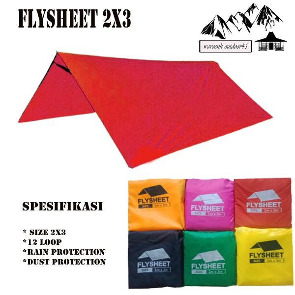Flysheet tenda 2m x 3m bushcraft / atap tenda waterproof / bivak tenda / atap tenda camping/ flesit