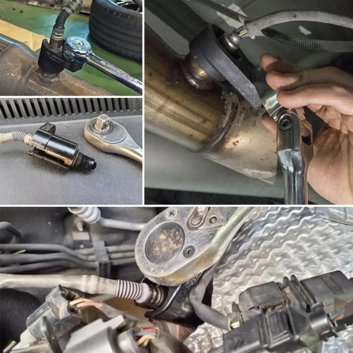 Car Kunci Soket Sensor Oksigen Kunci Soket Sensor Oksigen Offset 3/8 “22Mm Kunci Pas Sensor Oksigen 