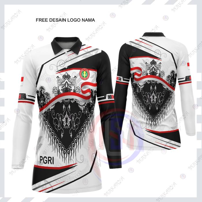 ATASAN TUNIK PGRI MUSLIMAH JERSEY PGRI WANITA BAJU PGRI WANITA TUNIK BATIK PGRI FULLPRINT