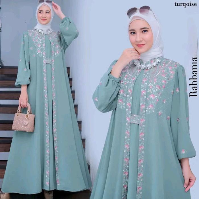 Rabania Dress/Gamis Bahan Cerutty Babydoll  Gamis Tren Kekinian Pj All Size 138Cm Gamis Ukuran Jumbo