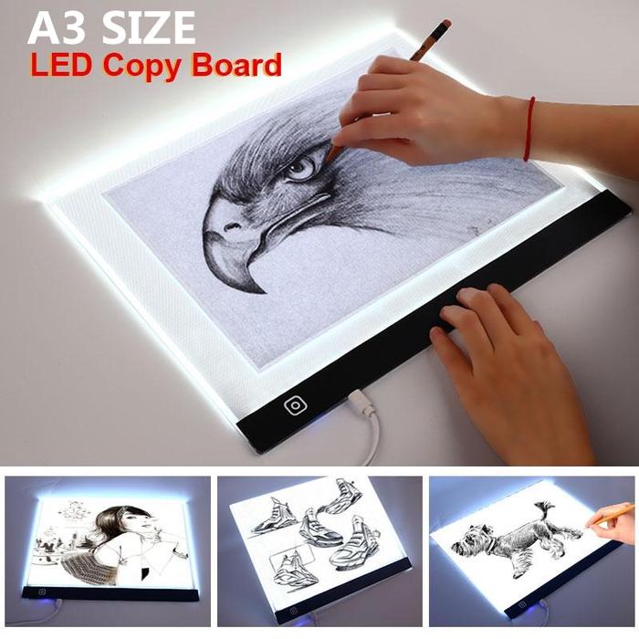 Irnanuria Shop Slayershop Drawing Tracing A3/A4 Copy Board Papan Led Light Pad Ultra Slim