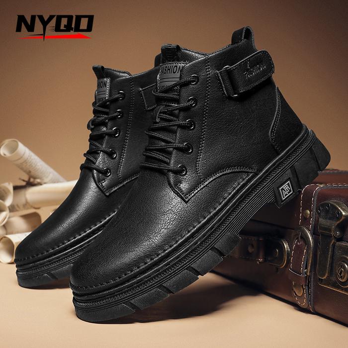 Winter New Motorcycle Electric Bicycle Riding Martin Boots Men's High Top Workwear Sports Waterproof