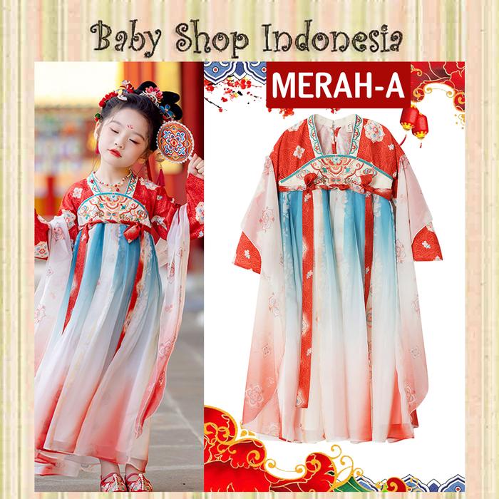 Dress Anak Perempuan Import Murah Cheongsam Anak Import Hanfu Oriental