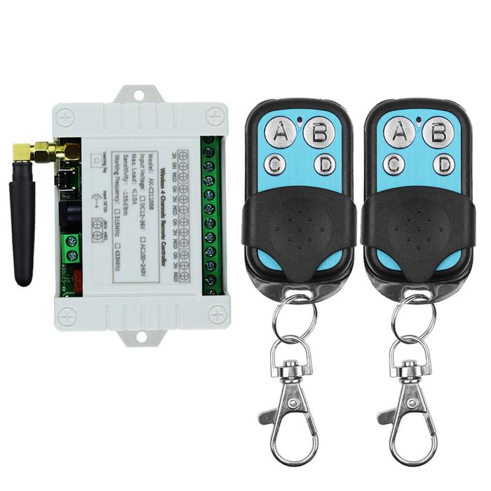 Smart Multiple AC 110V 220V 10A 433MHz 4 Channel Wireless Relay RF
