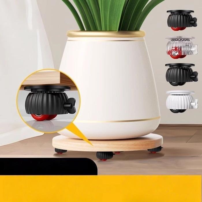 Roda Geser Universal Roda Kastor 360° Diam dengan Rem untuk Meja Lemari & Perabotan