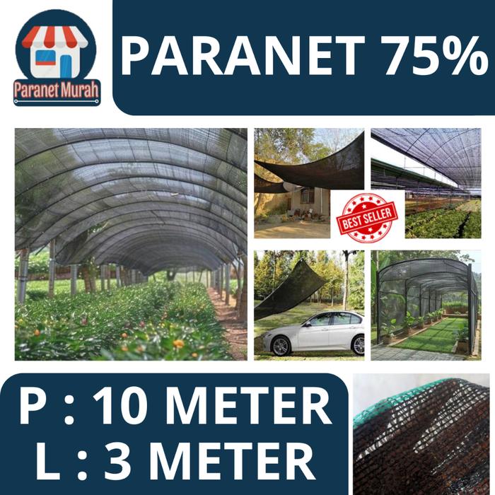 JARING PARANET 75% ( Panjang 10 Meter x Lebar 3 Meter ) - Paranet Peneduh - Bahan HDPE