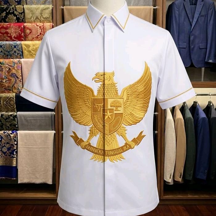 KEMEJA BORDIR MOTIF BURUNG GARUDA