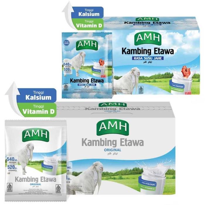 SUSU KAMBING ETAWA AMH 1 BOX ISI 10 SACHET / SUSU KAMBING BUBUK PLUS JAHE MERAH