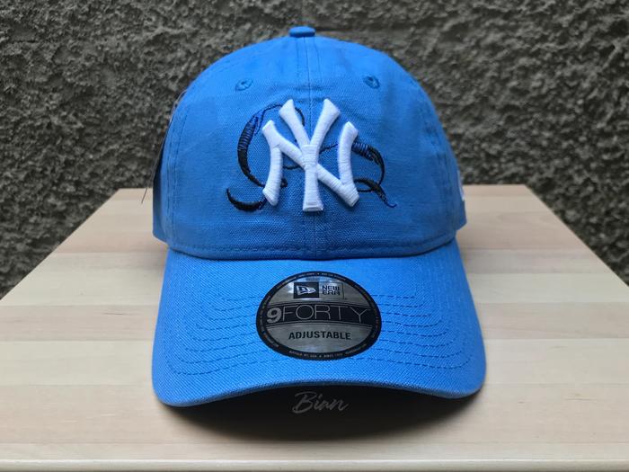 Topi BTS Black Swan x New Era 9Forty Unstructured New York Yankees Blue Cap