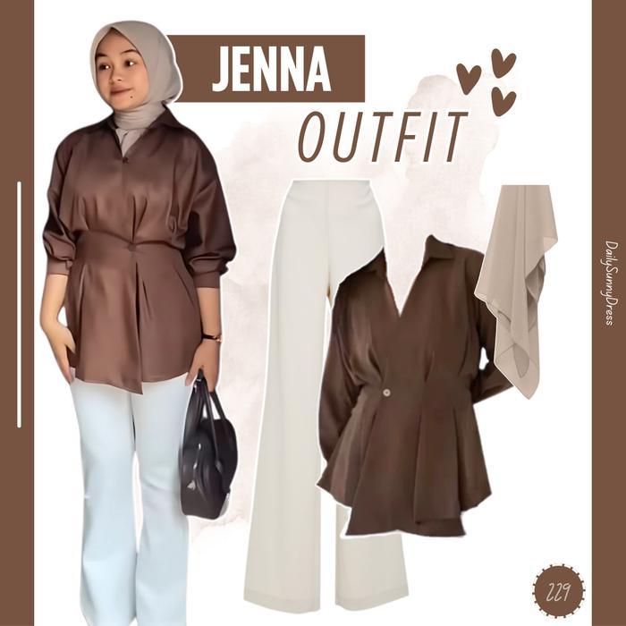DSD229 | Jeena Shirt, Celana Cutbray, Bella Square | OneSet Wanita Kekinian Korean Style