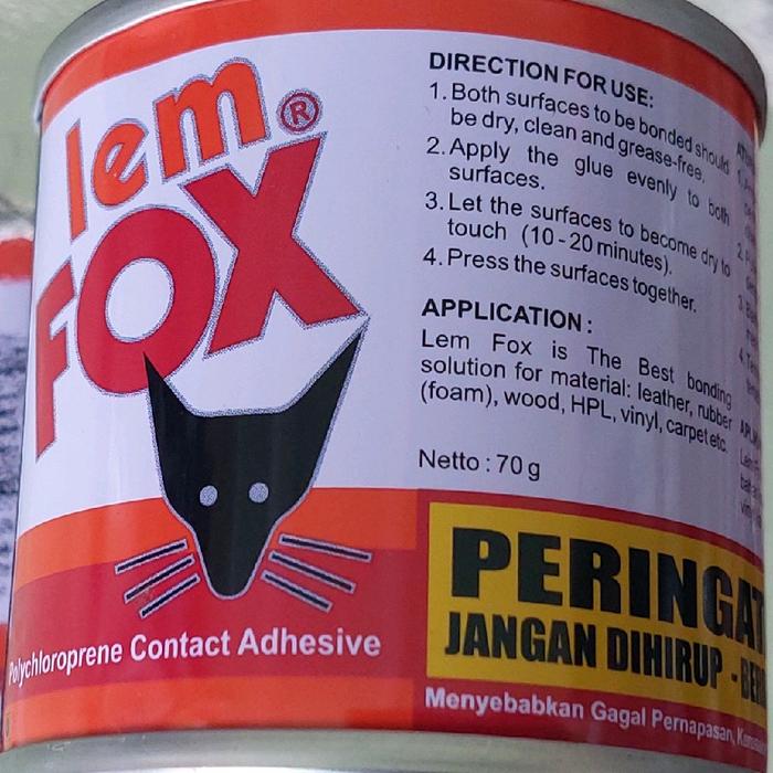 Lem fox kuning kenasan kakeng 70gr/Lem fox kemasan  botol plastik putih 70 gr sangat cocok buat lem 