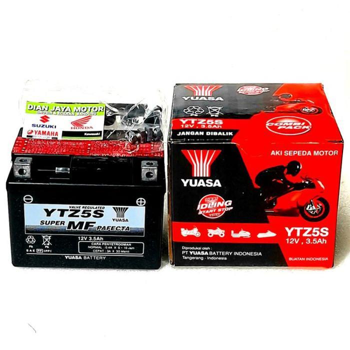 AKI MOTOR YUASA YTZ5S GTZ5S BEATMIO J VARIOXEON SCOOPY 12V 35 AH ORIGINAL SUZUKI TITAN