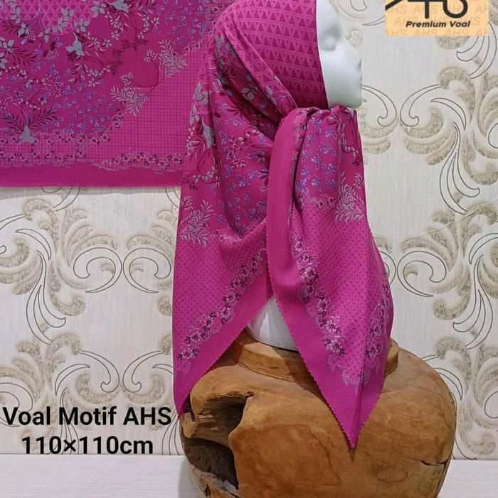 Premium Jilbab Voal Ahs Motif Jahit tepi