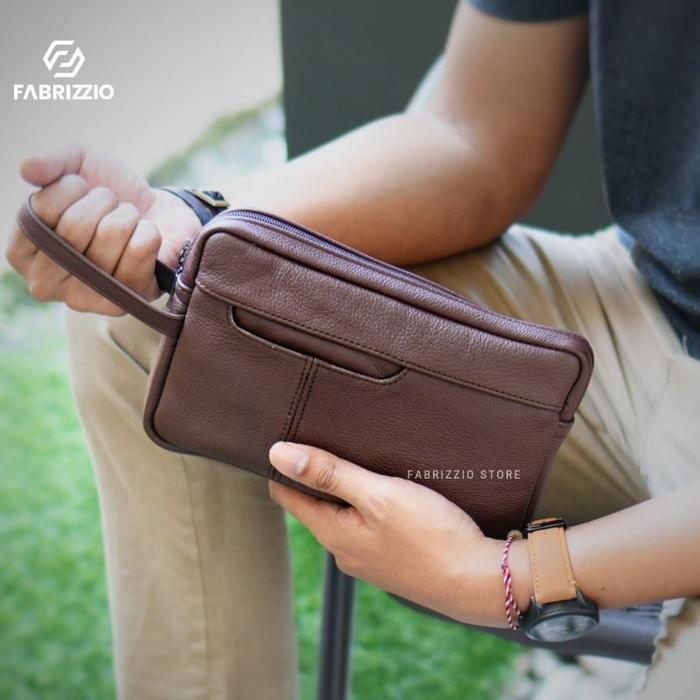Clutch Tas Handbag Kecil HP Pria Wanita Kulit Asli Fabrizzio Store- Coldiac