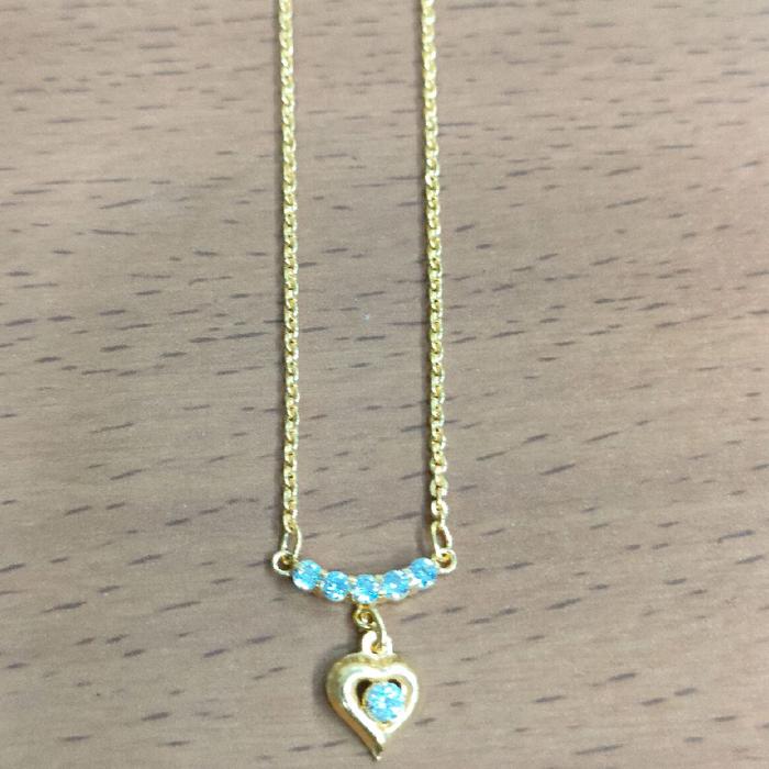 kalung anak bandul love mata putih 2 gram emas muda