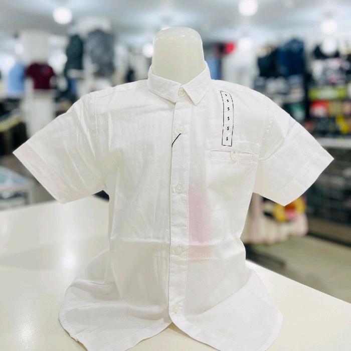 Kemeja Ezio Kids Putih Pendek untuk Anak Laki-laki