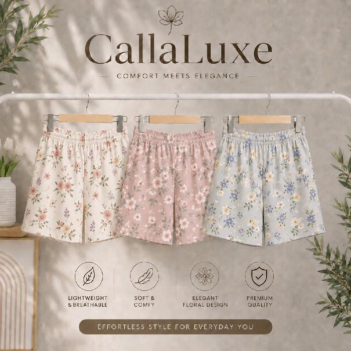 CallaLuxe Celana Pendek Wanita Bahan Rayon Premium Halus Nyaman BB 40-70Kg Harga Grosir Hotpants Ray