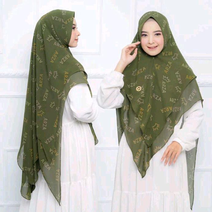 khimar syar'i motif arza belakang pari